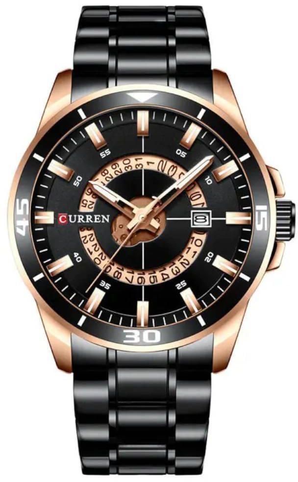 Men Stainless Steel Waterproof Curren Watch 8359 Black/Gold