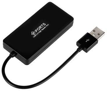 4 Port USB 2.0 Hub Splitter Adapter Converter Cable For PC/Laptops/Notebook Black