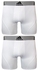 Adidas Mens Sport Performance Climalite Boxer Brief Underwear 2-Pack White Medium
