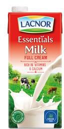 Lacnor Essentials Full Cream Milk 1Litre x 4 Pieces
