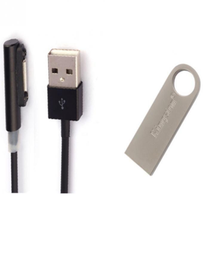 Generic Magnetic USB Charging Cable for Sony Xperia Z1 / Z1 Compact / Z1s / Z1 Mini / Z Ultra / Z2 / Z3 + Kingston 64GB USB 2.0 DataTraveler