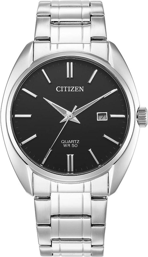 Citizen Watches ساعة سيتيزن للرجال بمينا أبيض وسوار فضي أسود BI5100-58E