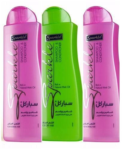 Sparkle Shampoo and Conditioner for Normal Hair - 400ml - 2 Pcs + Shampoo and Conditioner for Dry Hair - 400ml
