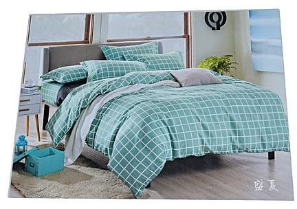 Generic 6x6 Green And White Striped Duvet Cover With 4 Pillow