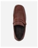 Artwork Textured Leather Slip On Shoes - Brown
