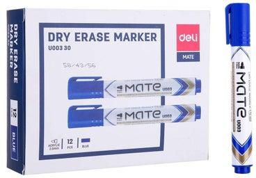 12-Piece Dry Erase Whiteboard Marker Bullet Tip Blue Ink