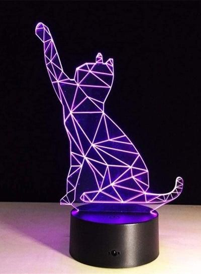 3D Night Light 7 Color Change Creative Cat Waving Lights 3D Decorative Visual Table Lamp LED USB Sleep Night Light