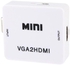 Generic - Mini VGA To HDMI Audio Video Converter Adapter White