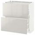 METOD / MAXIMERA Base cabinet with 2 drawers, white/Lerhyttan light grey, 80x37 cm - IKEA