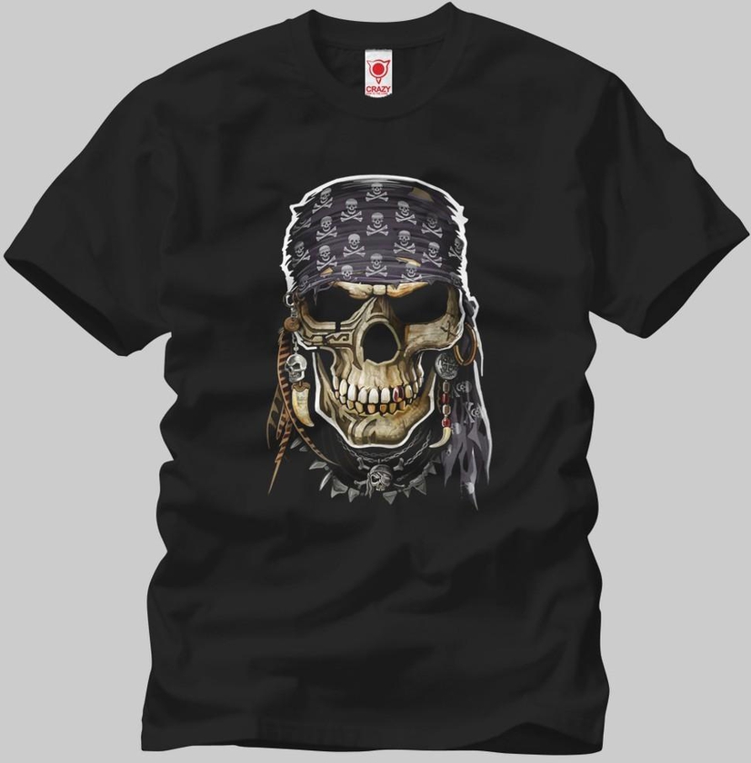 Pirate Skull Men T Shirt XS