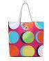 Flowertree Women's Canvas Tote Bag Colorful Summer Beach Hand Bag
