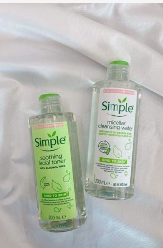 Simple Soothing Facial Toner And Micellar Cleansing Water