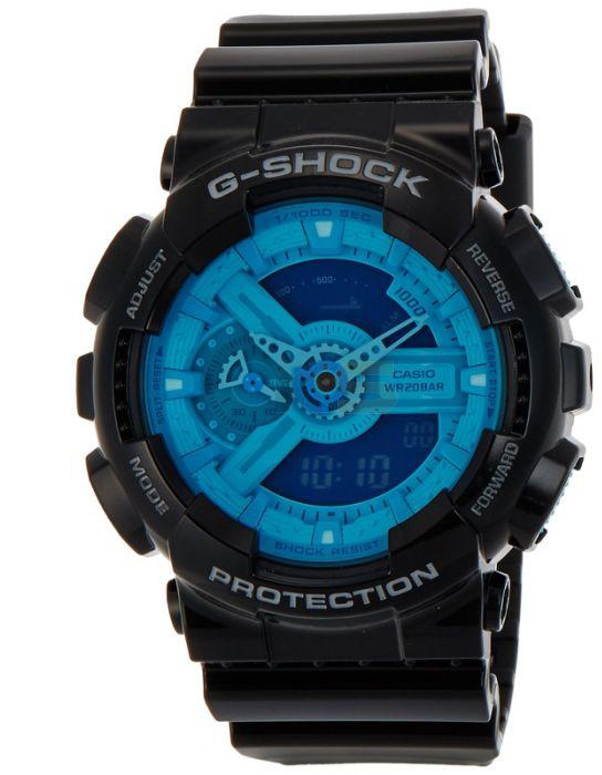 Casio G-Shock Standard Analog-Digital Watch (GA-110B-1A3DR) Black Strap Blue Dial