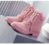 Fashion Flat Pink Ankle Boots For Ladies