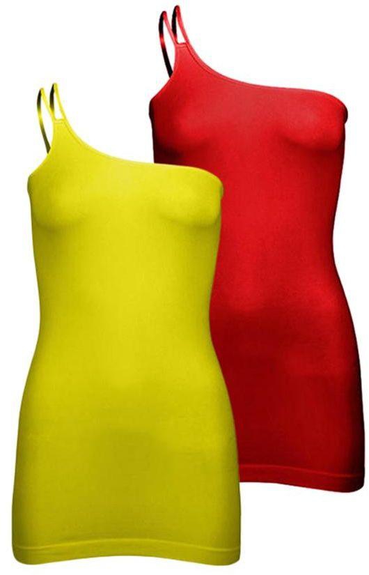 Silvy Set of 2 Casual Dress for Women - Yellow / Red, Medium