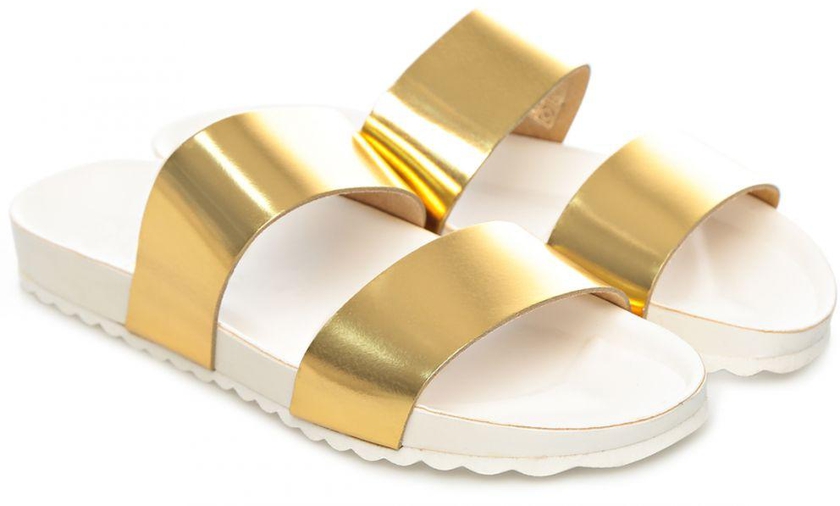 Pieces Tahi Flat Sandals for Women - 38 EU, Gold