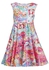 Sunshine Kids Girl O-Neck Sleeveless Bow Print Pullover Cute Pleated Dress-Print1