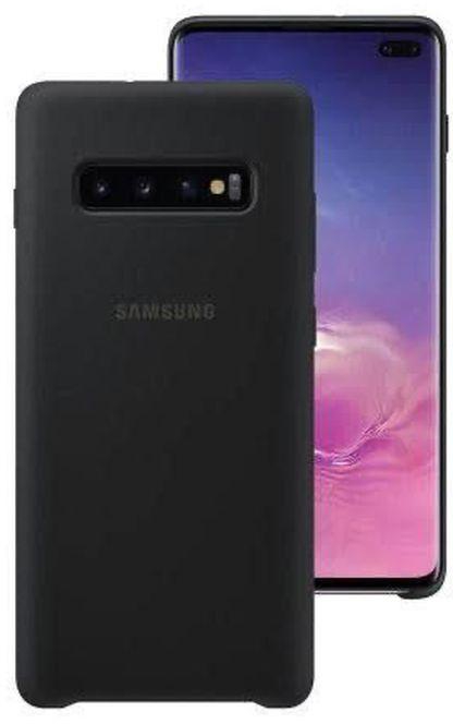 Samsung For Samsung S10 Plus Silicon Case With 5D Full Glass Screen Protector Cover Non-Slip Back Cover Case -Black