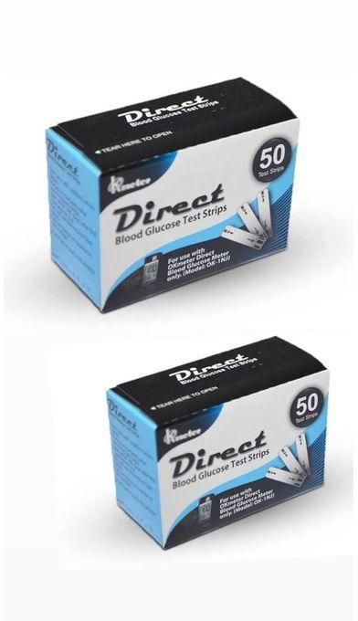 Direct Direct علبة شرائط خاصة بجهاز قياس السكر في الدم - 100 شريط