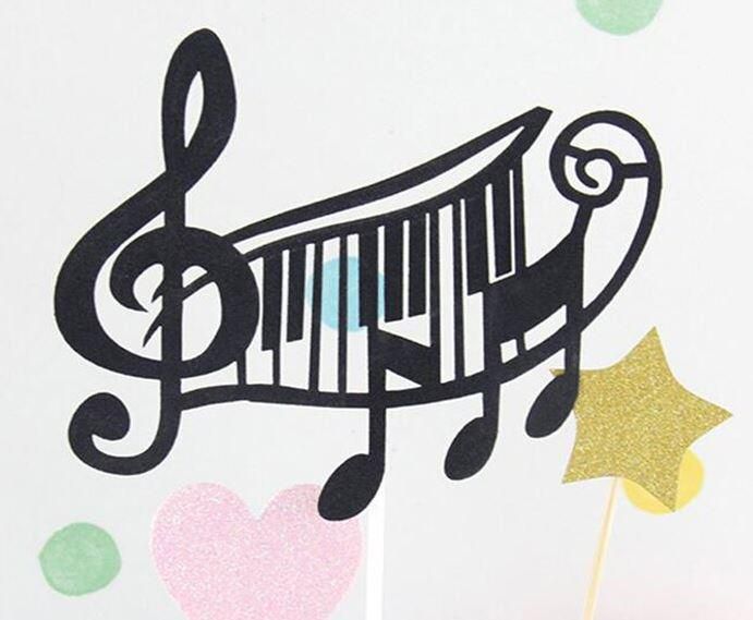 Tone Piano Acrylic Cake Insert New Music Note Cake Gift Card