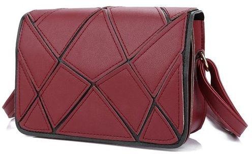 FSGS Red Guapabien Water Cube Patchwork Cover Shoulder Messenger Bag For Lady Horizontal 849
