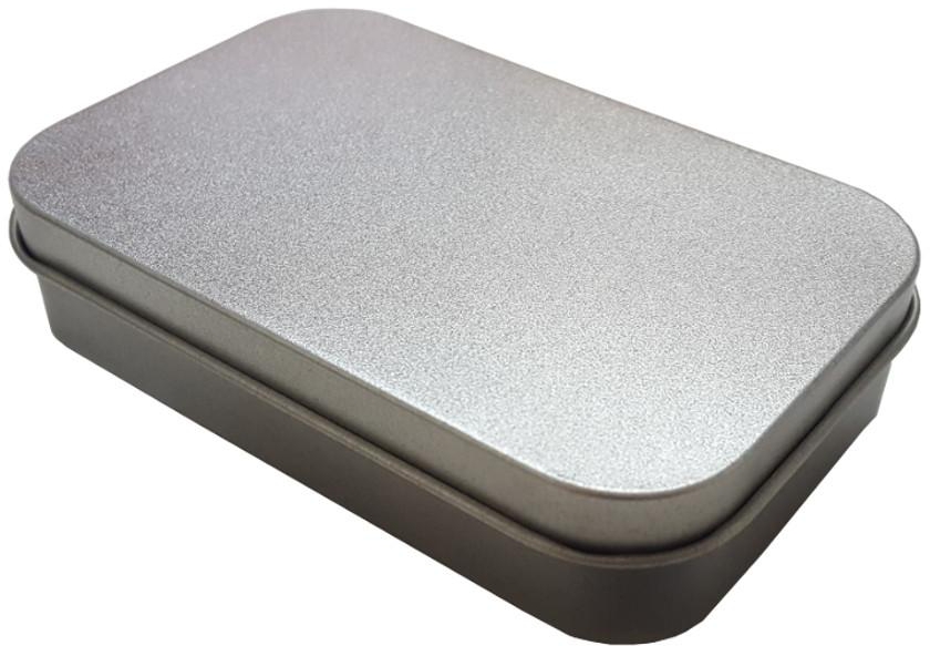 Rectangle Tin Box - Multipurpose Storage Box for Small Items (Silver)