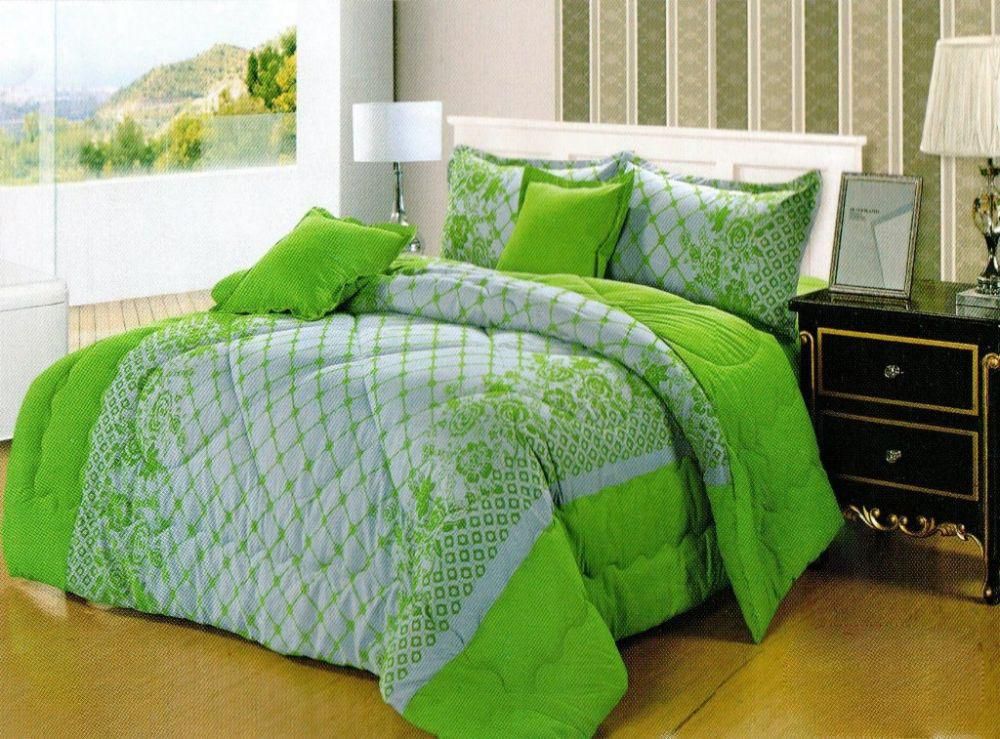 Luxury Comforter Set by Ming Li -  6 Pieces, King Size, Green