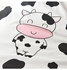 4-Piece Happy Cow Design Bedding Set Polyester White/Black/Pink Duvet Cover 150x200 Cm, Bed Sheet 160x220 Cm, Pillow Cover 48x75cm