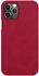 Nillkin Case for Apple iPhone 12 / iPhone 12 Pro, Qin Leather Series [With Card Holder] Stylish Cover Durable Slim PU Leather Flip Wallet Case - Red