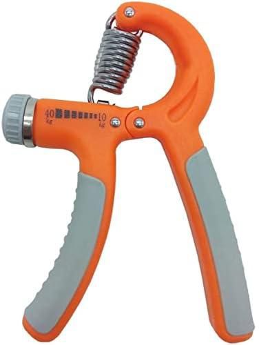 one year warranty_Adjustable Hand Grip Power Exerciser Forearm Wrist Strengthener Gripper Orange+Gray09882543