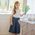 Girls Suit Off Shoulder Ruffled Palazzo Pants - 3 Sizes (Blue)