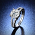 Luxury Sterling Silver Adjustable Diamond Engagement Proposal Ring With FreeCase