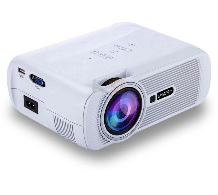 UHAPPY U80 HD Home Projector 800x480 1000LM Multimedia Projector Support USB/HDMI/TV/AV/VGA  -White