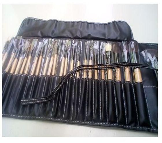 24pcs Make Up Brush Set 24 Set Makeup Brush + Leather Pouch