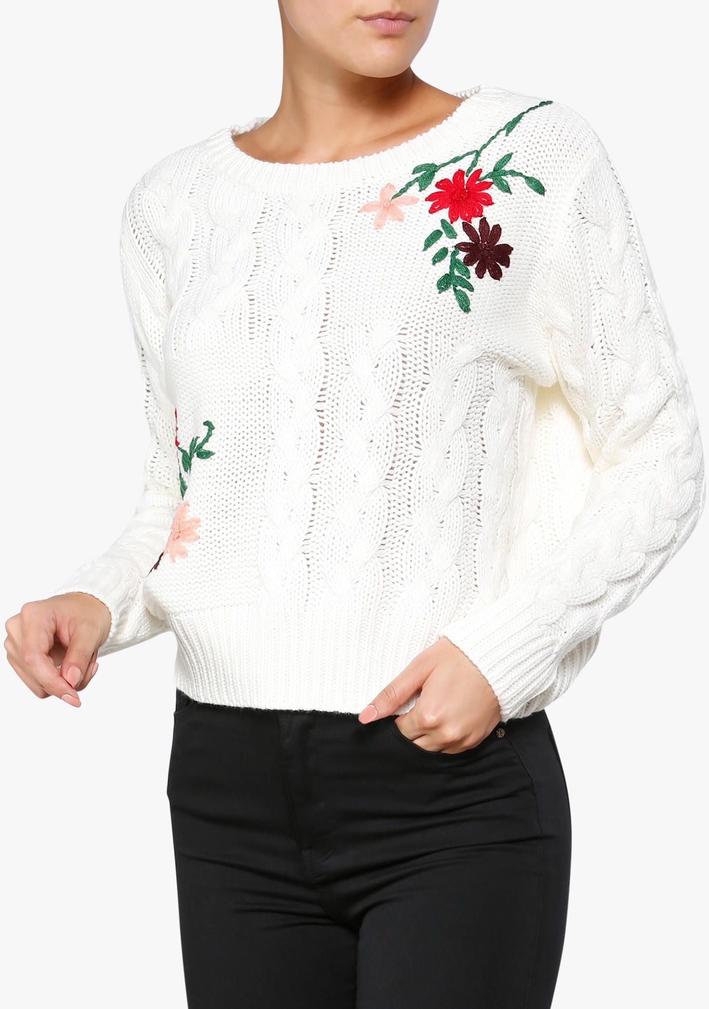 Floral Applique Sweater
