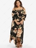 Plus Size Flower Print Lace Up Cold Shoulder Handkerchief Dress - 4x | Us 26-28