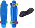 2206D Skateboard With Four Color Flash PU Wheels + Carrying Bag - Light Blue