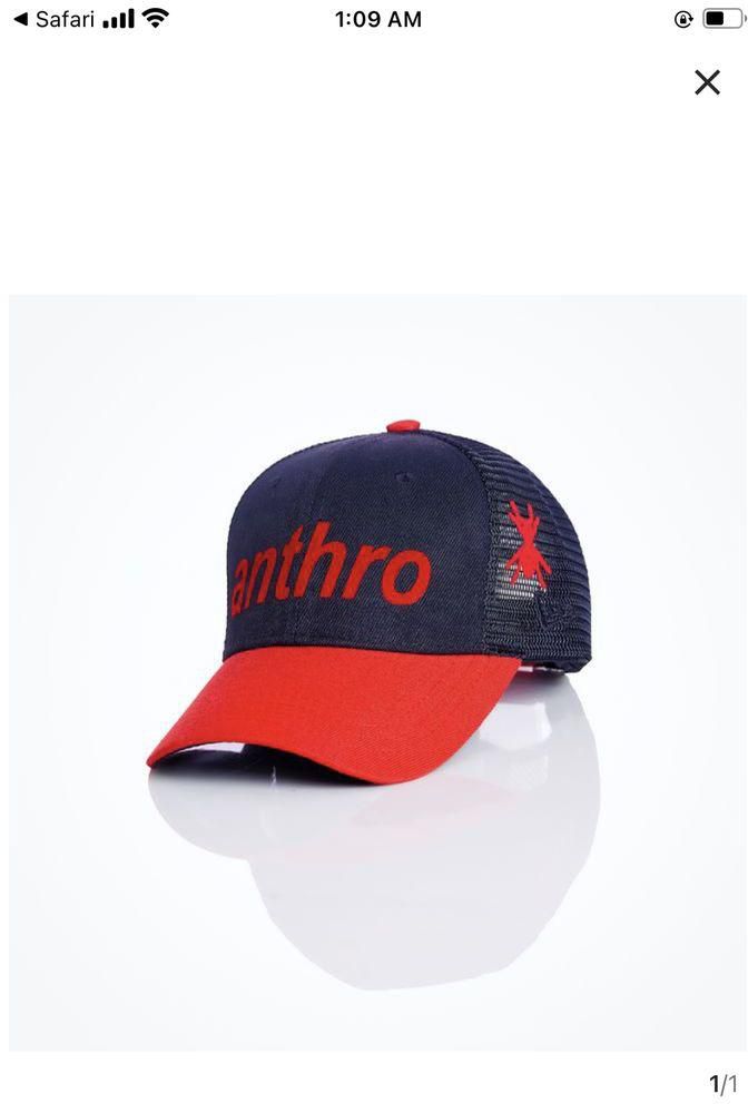 Anthro Cap Black And Red