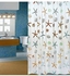 Printed Polyester Shower Curtain White/Blue/Green 180x200cm