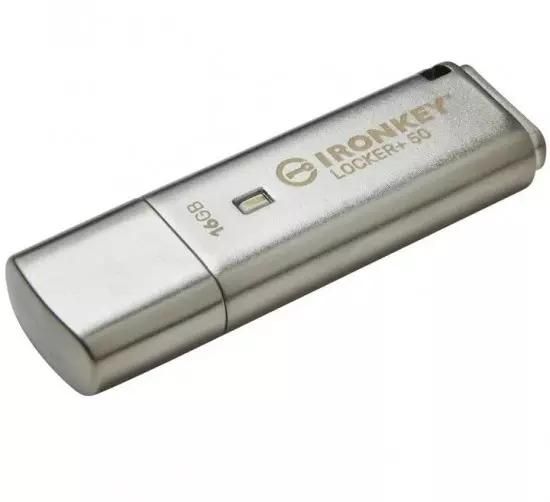 Kingston IronKey Locker+ 50/16GB/145MBps/USB 3.1/USB-A/Silver | Gear-up.me