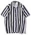 Hawaiian Black And White Striped Designed Aloha Shirt