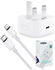 20W Type C Fast Charger with 1m Type C Lightning Cable PD Power Compatible with iPhone 12 Pro Max/12 Mini/SE 2020/11/XS/XR/X/8,iPad Air 4,Galaxy S21 Ultra/S21/S20 FE,Pixel 5 White