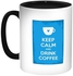 Keep Calm And Drink Coffee Printed Coffee Mug Blue/White/Black