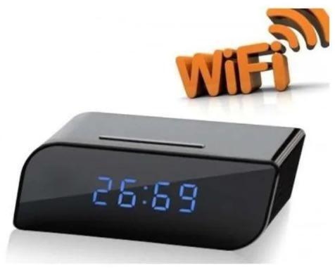 Rechargeable Digital Table Clock Wifi Spy Camera