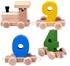 بازل خشبي من فاكتوري يحتوي على ألعاب يمكن دمجها معاً وسحبها لتكوين قطارات رقمية معرفية تنويرية للأطفال