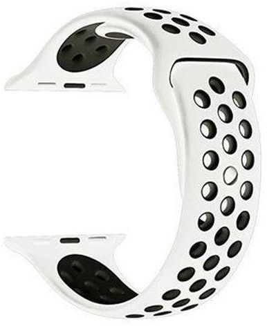 Sport Band For Apple Watch Band 44mm Series 6 Silicone Watch White Black