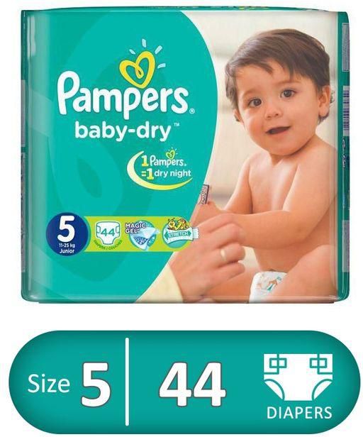 Pampers Baby Dry Diapers - Size 5 – 44 Pcs