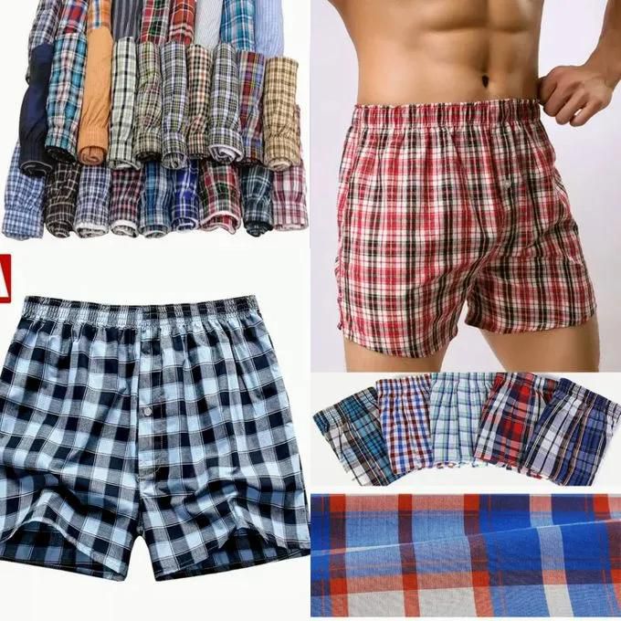 3Pcs Finest Quality Pure Cotton Checked Men's Boxers Comfortable Men Underwear