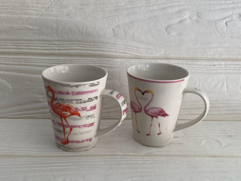 Happy Cup Mug For Tea And Coffee Valentine Gift Cute Mug-Flamingo-(Cute Pretty Animals)
