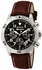 Invicta Signature II Chronograph Brown Leather Mens Watch 7281